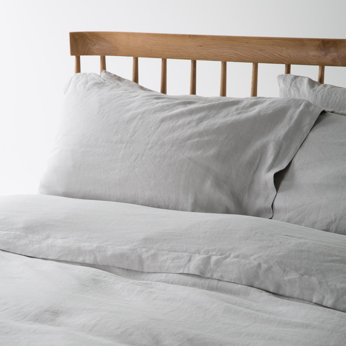 Light Grey French Linen King Size Duvet, King Size Linen Bed
