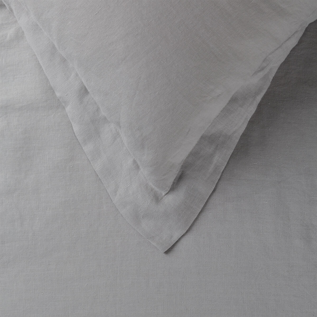 Light Grey French Linen Standard Oxford Pillowcase Pair