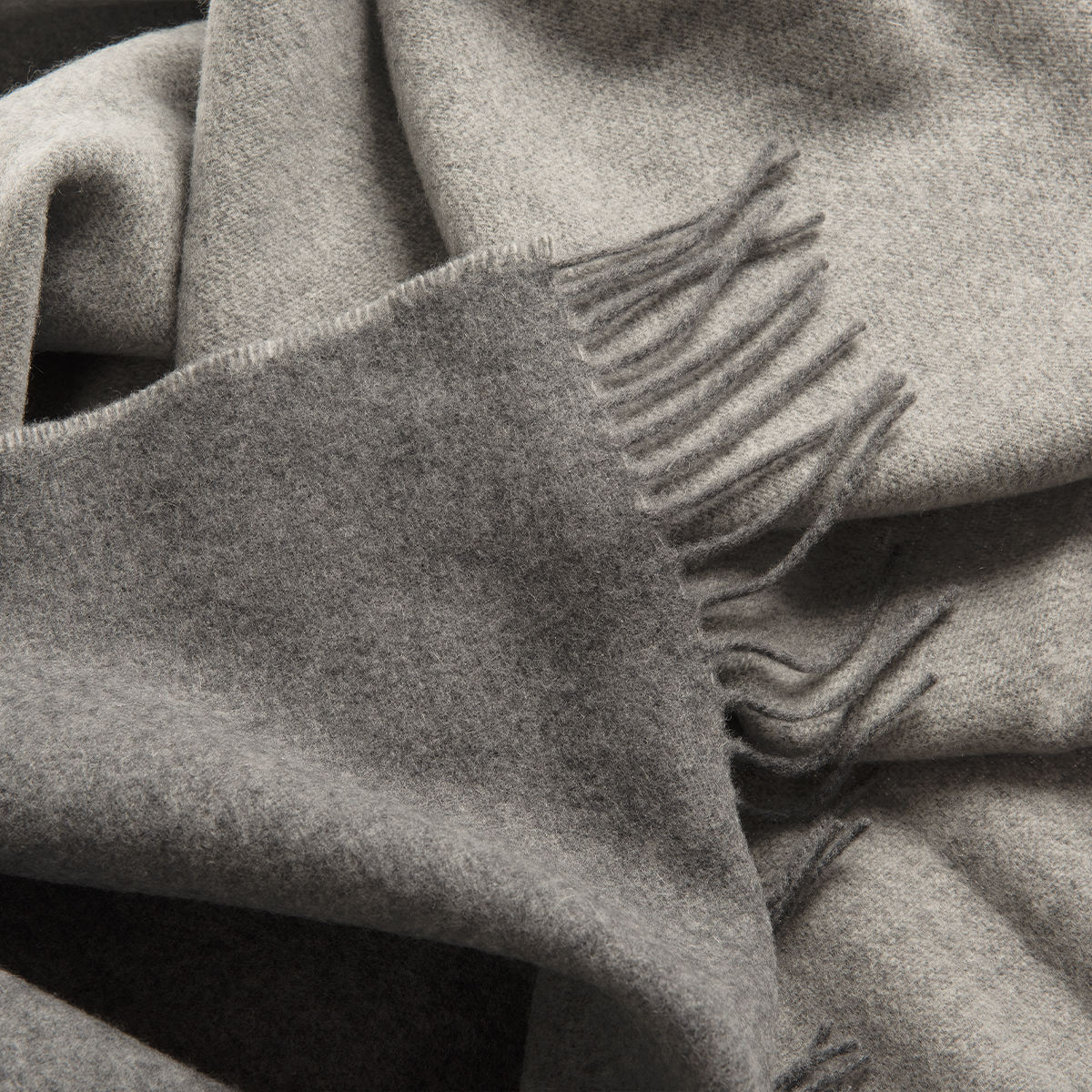 Light Grey Luxury Wool with Cashmere One Size Throw