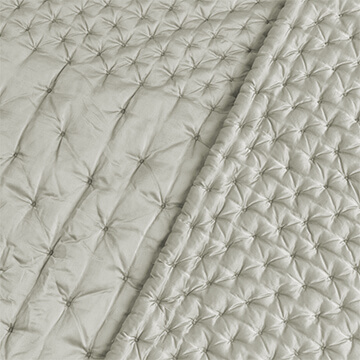 Silver Grey Quilted Silk Double Bedspread